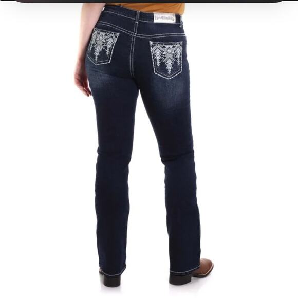 Boot Daddy Denim - Boot Daddy Aztec Drop Boot Cut Jeans Women 10 Western Cowgirl Embellished Rodeo